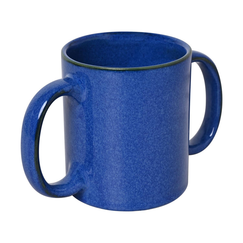ANCIENTIMPEX Dual Handle Mug (Double Grip Mug) to Aid Tremors, Microwave Safe, 350 Ml Capacity (Elegant Blue)