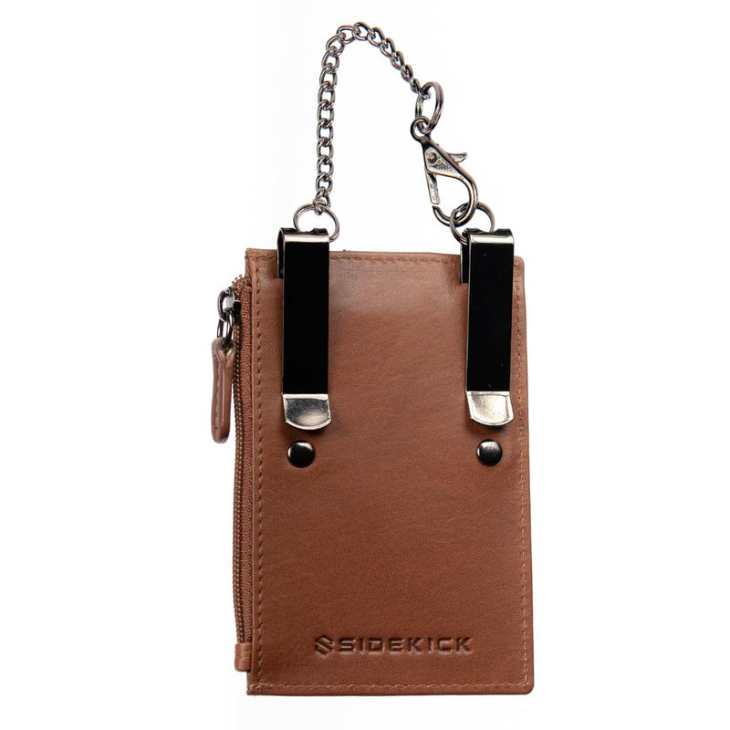 RFID Blocking Cowboy Boot Wallet, 100% Genuine Leather, for Men and Women | Security Chain, Zipper Lock, Travel Wallet, Minimalist Card Holder Toffee