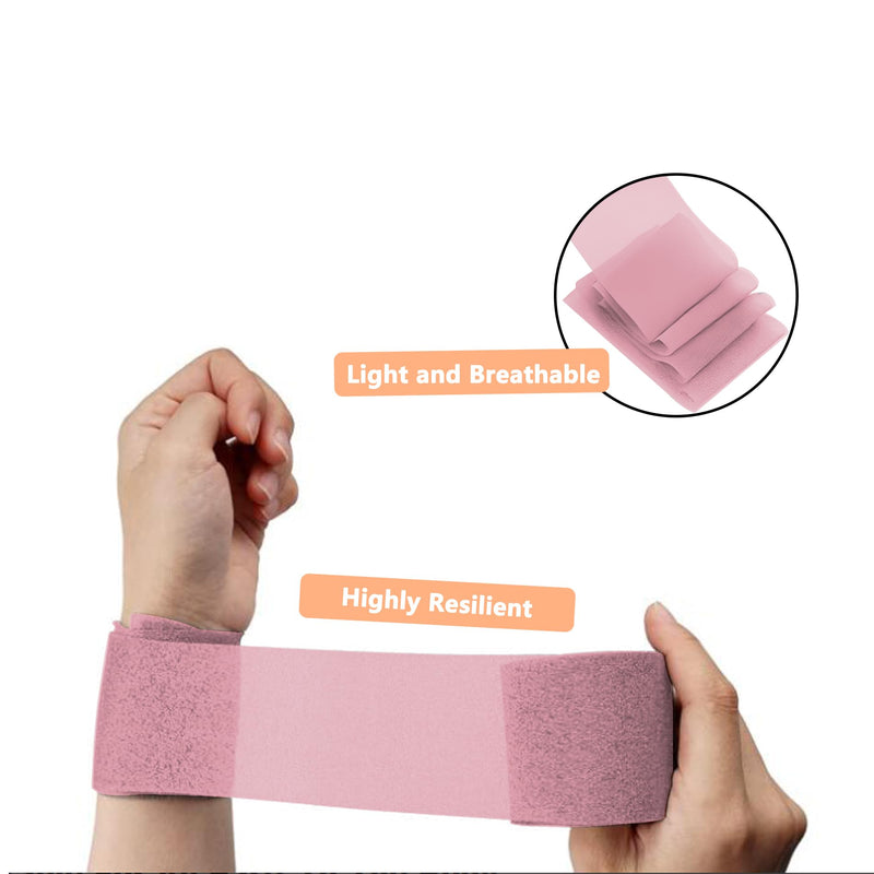 Pre Wrap Tape,TTZEZE Athletic Foam Underwrap,Soft Prewrap Headbands,Smooth Sports Wrap Roll,Pre Wrap Bandage Sport Tape for Ankles Wrists Hands Elbows 2.76 Inch x 30 Yards Light Pink 4-Rolls