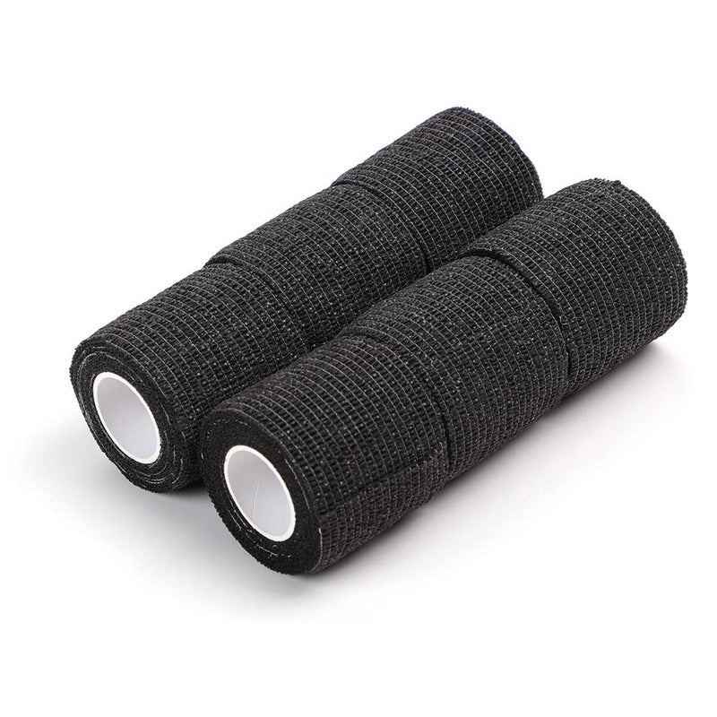 [Australia] - STIGMA Pack of 6 Disposable Tattoo Grip Tape Tattoo Grip Cover Wrap Elastic Self-Adhesive Bandage Tape for Tattoo Machine Grip Black (2" x 5 Yards) TC622 