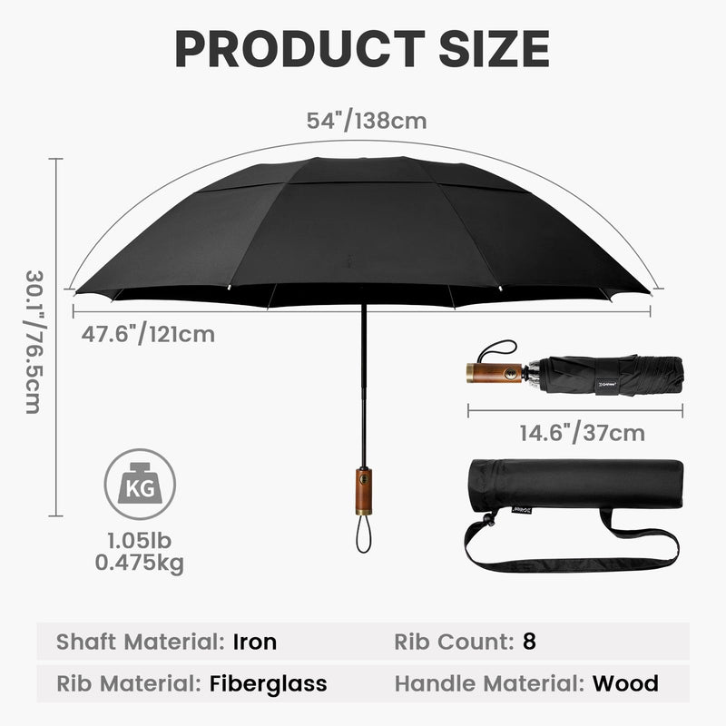 G4Free 62 Inch + 54 Inch Large Reverse Windproof Umbrella,Double Canopy with Automatic Open Close
