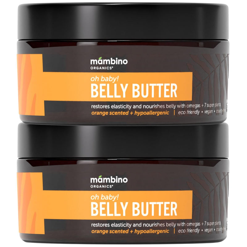 [Australia] - Mambino Organics Oh Baby! Belly Butter, Belly Cream with Shea Butter for Pregnancy, Minimizes Stretch Marks, Vegan, Cruelty-Free, Maternity Skin Care, 2-Pack, 4 fl oz 4 Fl Oz (Pack of 2) 