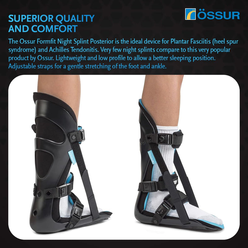 [Australia] - Össur Night Splint Posterior - Plantar Fasciitis & Heel Pain Relief - Adjustable Support for Men & Women - Orthopedic Sleep Aid for Foot Arch Pain, Achilles Tendonitis, and Recovery - Large Large (Pack of 1) 