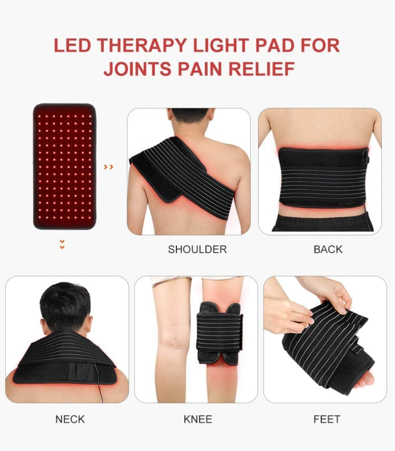 LOVTRAVEL New 16'' X 7.9'' LED 660nm Red Light Therapy and 850nm Near Infrared Light Therapy Devices Large Pads Wearable Wrap for Pain