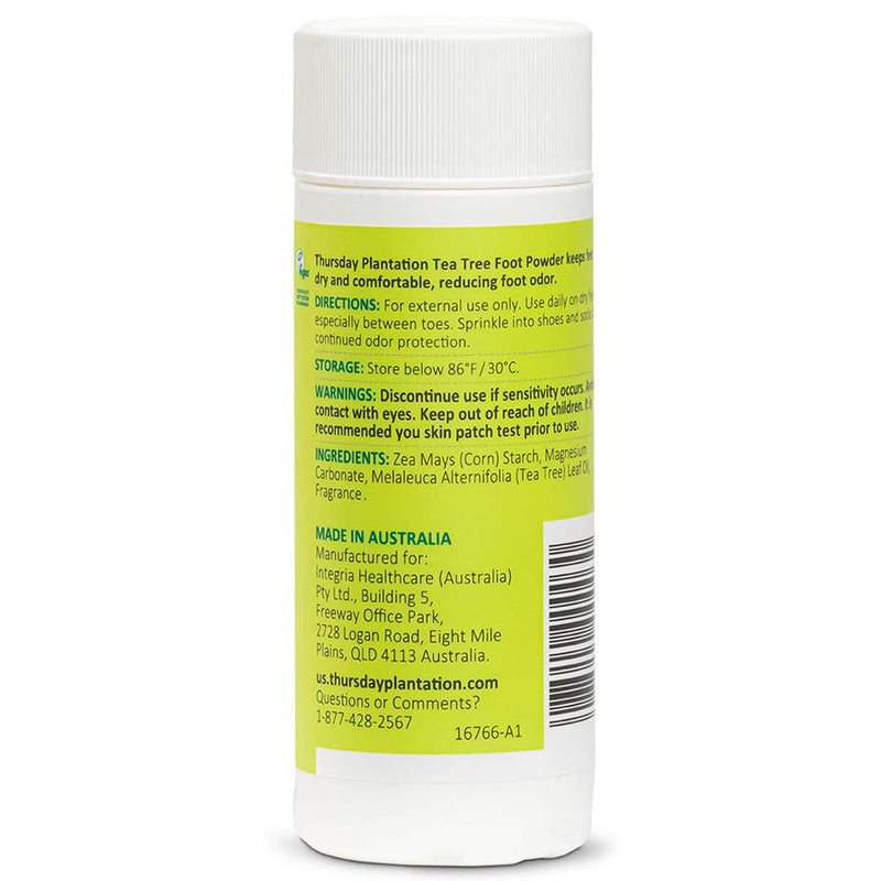 Thursday Plantation Tea Tree Foot Powder, Helps Prevent Foot Odor and Sweat, 3.5 Ounces 3.5 Ounce (Pack of 1)