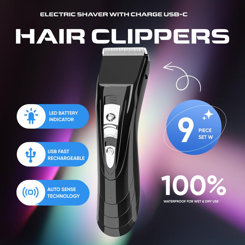 [Australia] - HAUSBELL Cordless Rechargeable Hair Clippers for Men, Women & Kids - Adjustable 4-Position Blade, Beard Trimmer, Professional Home Hair Cutting Kit with Travel Case, Barber Clippers 