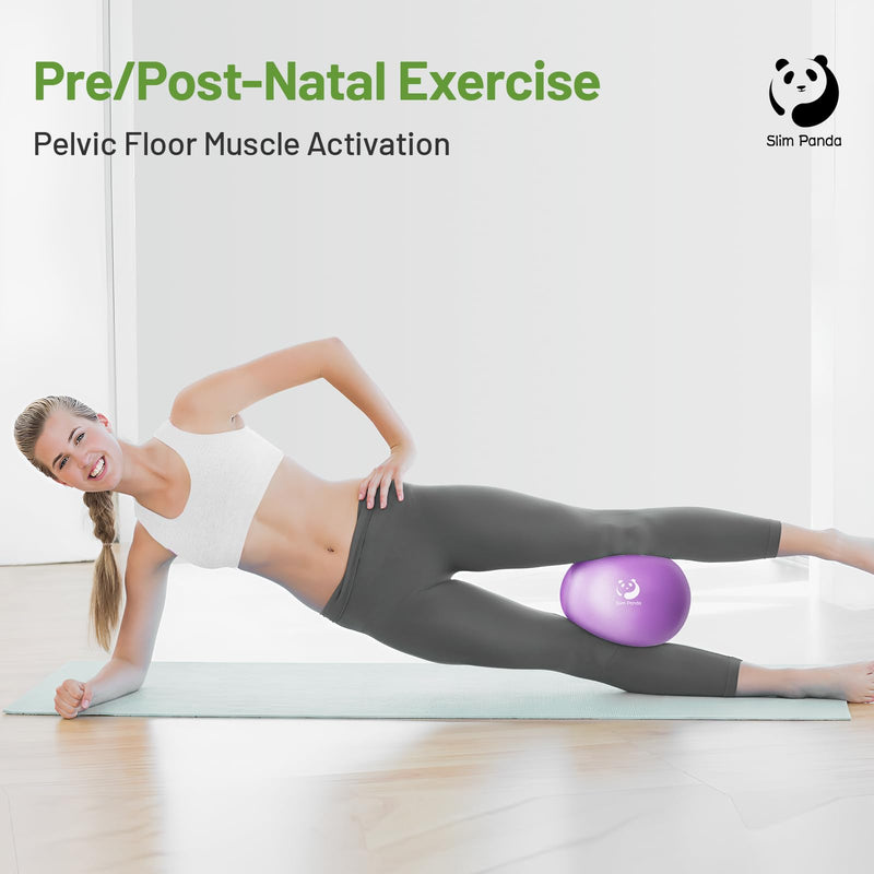 [Australia] - Slim Panda Pilates Ball, 9 Inch Small Exercise Ball, Anti Burst Mini Yoga Ball for Stability, Workout, Barre, Core Strength, Physical Therapy, Balance, Stretching 1 Purple 