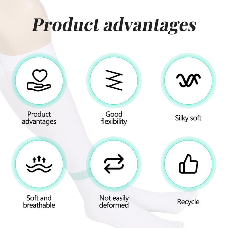 [Australia] - 2 Pairs TED Hose Compression Stockings for Women Men Anti Embolism Knee High15-20 Mmhg Length Stocks with Inspect Toe Hole Large Green Stripe 