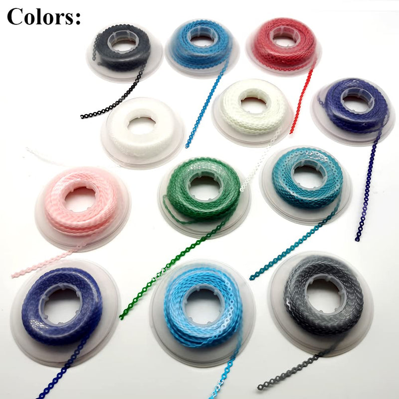 [Australia] - Dental Orthodontic Power Chain Multicolor Spool Elastic Rubber Bands for Teeth Braces (Long, Black) Long 