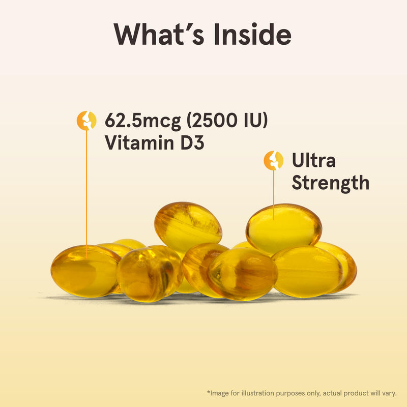 Jarrow Vitamin D3 Supplements 62.5 mcg (2,500 IU), 100 Softgels | Vitamin D Supplement For Bone Health, Immune Support & Calcium Metabolism Support, Gluten Free, D3 Vitamins, 100 Servings 100 Count (Pack of 1) 2500 IU