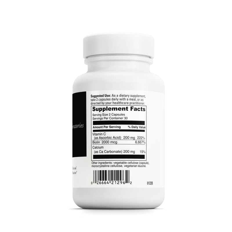 DAVINCI Labs Biotin - Supports Skin & Hair Health, Intestinal Flora Function* - Dietary Supplement with Vitamin C & Calcium as Ca Carbonate - Vegetarian - Gluten-Free - 60 Capsules 60 Count (Pack of 1)