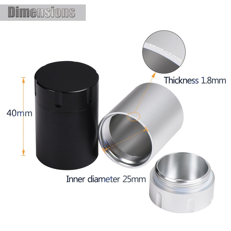 Portable Metal Small Pill Case, Aluminium Alloy Round Pill Box for Travel, Waterproof Pill Box Organizer, Pocket Daliy Pill Holder Pill Container for Medicine Vitamin Fish Oils (Silver) Silver
