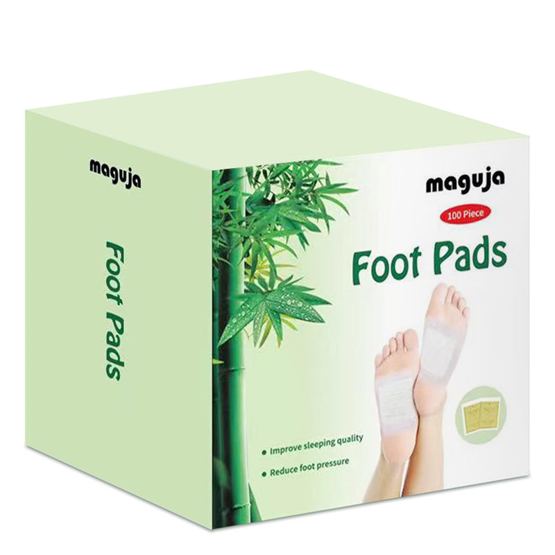 [Australia] - 100Pads Natural Bamboo Vinegar Ginger Powder Foot Pads | Deep Cleansing Foot Paches for Stress Relief, Better Sleep Suitable for Travel or Home Use White 