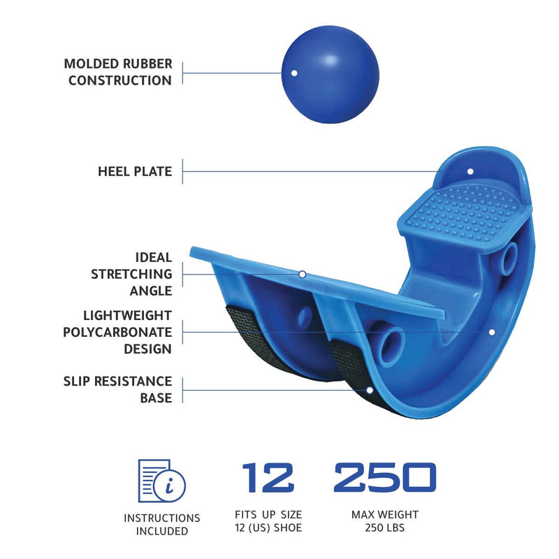 [Australia] - Lumia Wellness Foot Rocker with Massage Ball - Calf Stretcher for Plantar Fasciitis, Achilles Tendonitis, Shin Splints, Heel, Feet Pain Relief - Ankle Wedge Stretches Strained Leg Muscle 