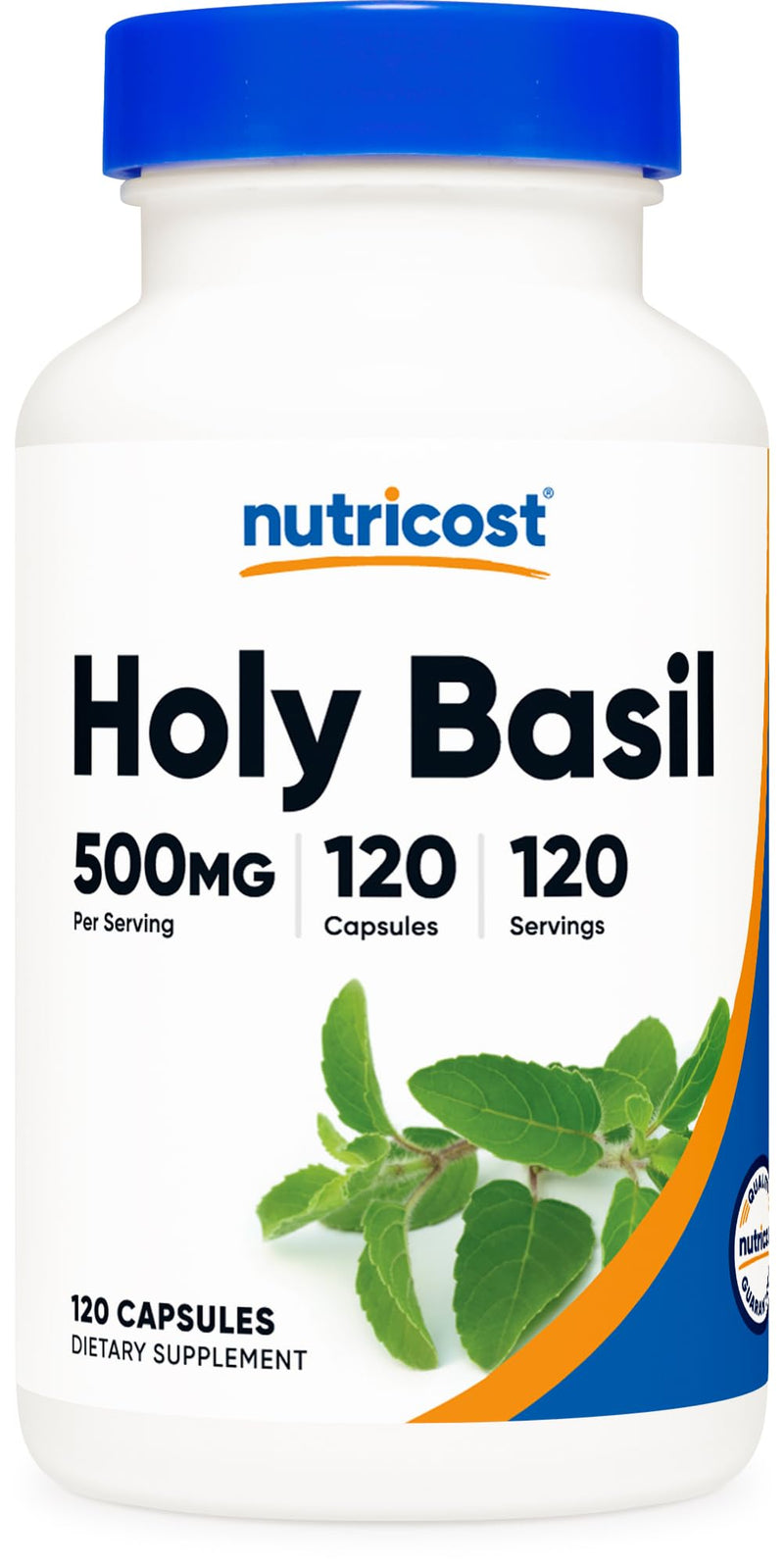 [Australia] - Nutricost Holy Basil Capsules 500mg, 120 Vegetarian Capsules - Gluten Free, Non-GMO 