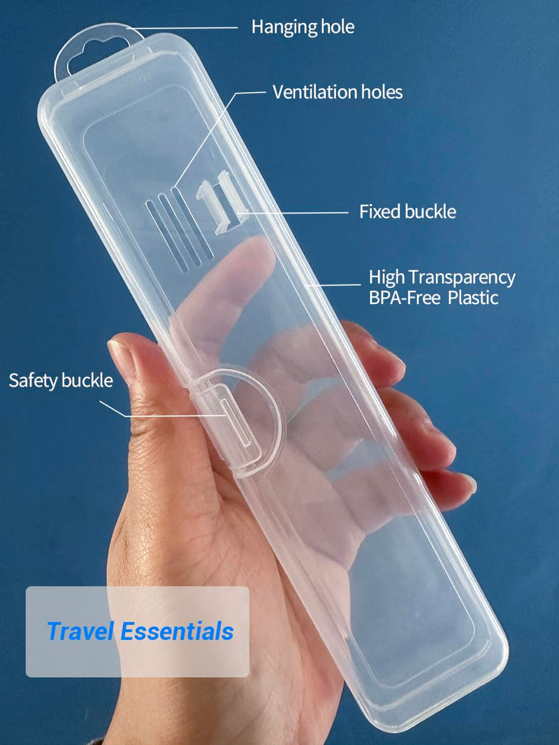 [Australia] - 4 Pack Tongue Scraper Travel Case for Tongue Cleaner, Toothbrush, Toothpaste 