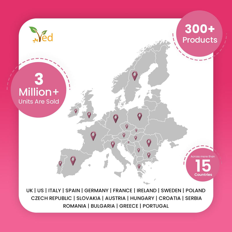 Fiber Vegan Gummies, 90 Gummies, 1 Month Supply, Strawberry Flavour, Vitamin B12 & B6, 3 Per Day, Gluten-Free - By VED