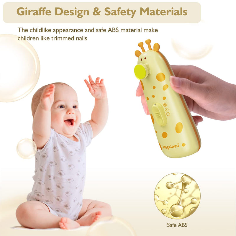 [Australia] - Baby Nail Trimmer Electric Baby Nail File with Light 10 Grinding Heads Safe Quiet Baby Nail Grooming Care Kit for Newborn Infant Toddler Toes Fingernails - Orange 