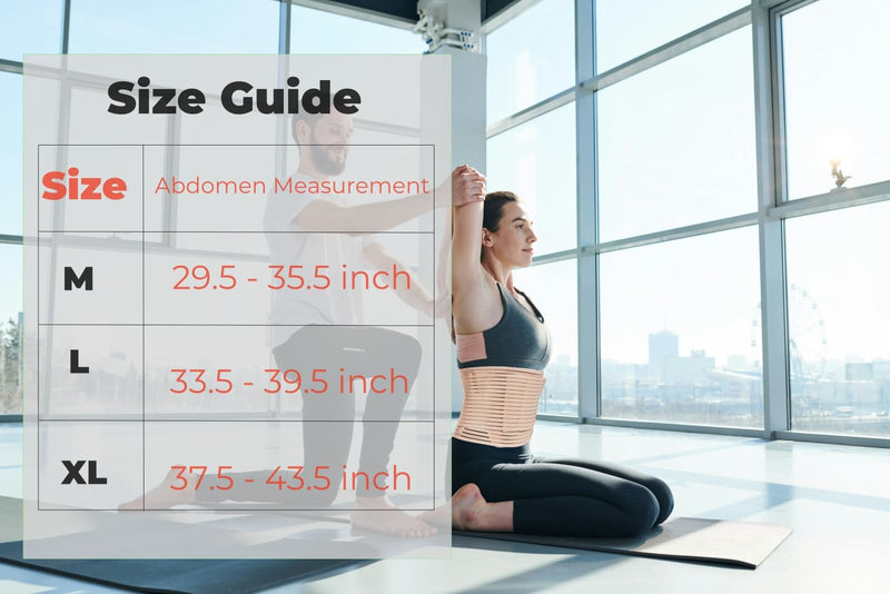 Women Abdominal Binder for Post-Surgery Recovery, Postpartum Belly Band Must-Have for Postpartum Moms - Ideal for C-Section, Hysterectomy, Liposuction, and Tummy Tuck (Beige, Large) Beige