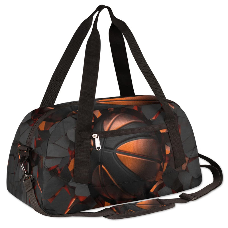 Basketball Duffel Bag for Kids Boys Girls, Small Sports Overnighter Weekender Bag for Sleepovers, Travel Carry On, Perfect for Basketball Practice, Dance, Gym, School Overnight Camping Essentials A01