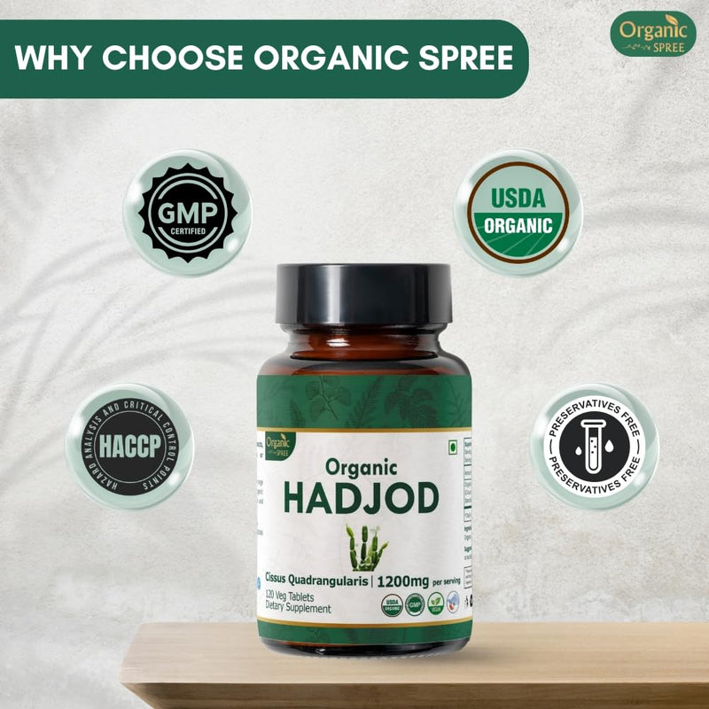 [Australia] - Hadjod 120 Tablets ‚Äì USDA Organic Cissus Quadrangularis ‚Äì Supports Joint Strength & Mobility* 1 