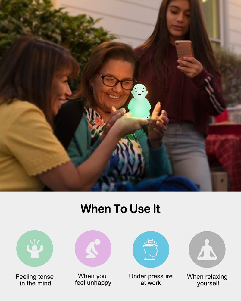 [Australia] - Mindfulness Meditation Anxiety & Stress Relief Tool - Relaxing for Adults Kids - Upgraded 2 in 1 Touch Breathing Night Light Sleep Aid & ADHD Tools for Women Men Pack of 1 