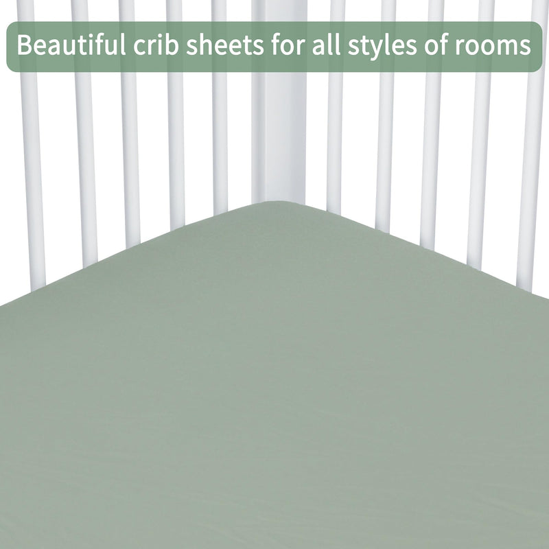 [Australia] - Baby Crib Sheets for Boys Girls, 2 Pack Fitted Crib Sheet for Standard Crib and Toddler Mattress, Soft Microfiber Baby Sheet 52x28x8in (Brown & Green) Brown & Green 