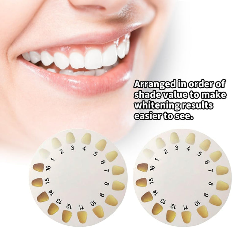 [Australia] - Uadme Teeth Color Cards, 3 Pcs Tooth Color Comparison Charts, Teeth Whitening, Shading, Dental Tooth Guide, Color Tracking Cards for Clinic, Hospital 