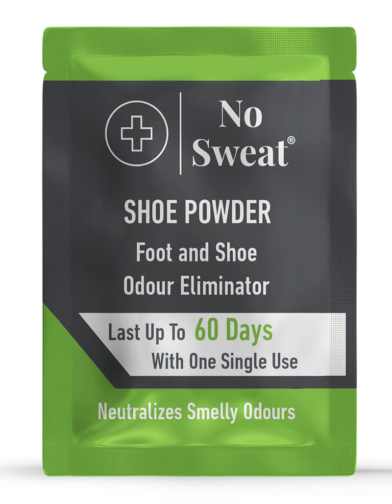 No Sweat Foot And Shoe Odour Eliminator Powder - Lasts Up To 60 With One Single Use - Salty Structure - No Need Mix With Water - Neutralizes Smelly Odours - No Mess -1 Box X10 Sachets