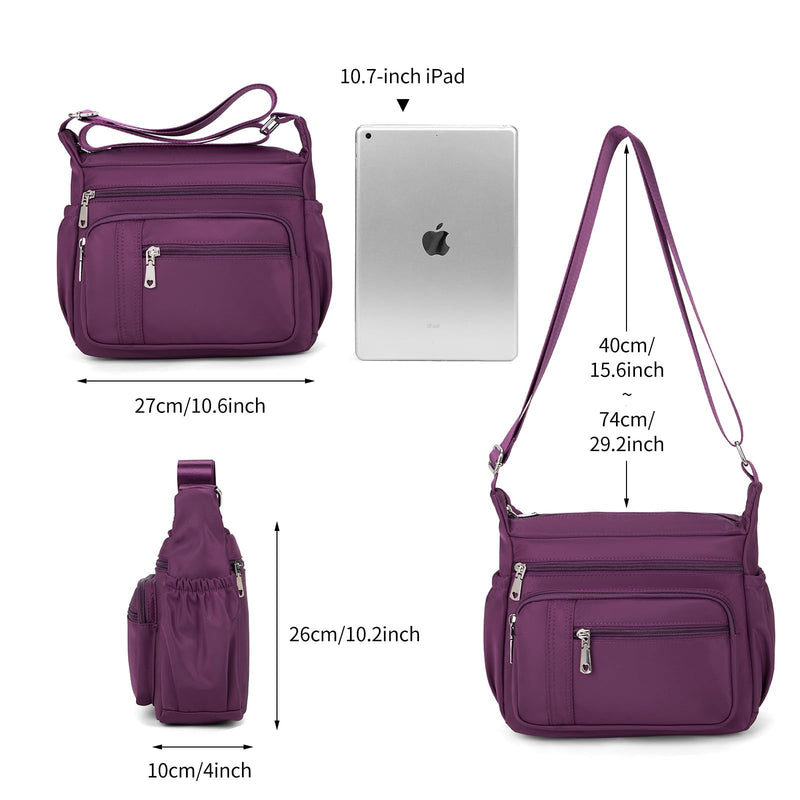 For Allegaint Airlines Personal Item Bag Foldable Travel Duffel Bag Carry-on Luggage 25L Purple&Women Shoulder Handbag Roomy Multiple Pockets Bag Ladies Crossbody Lightweight Nylon Travel Purse
