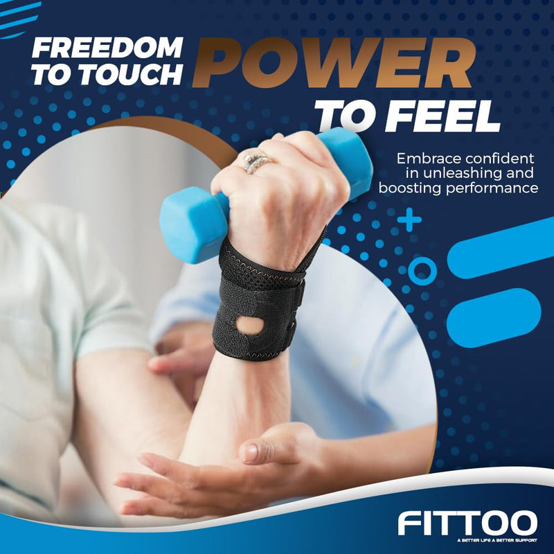 [Australia] - FITTOO Wrist Brace for TFCC Tears, Real Copper Infused TFCC Wrist Brace with Ring Pad for TFCC Tears, Ulnar Sided Wrist Pain, DRUJ Instability, Universal Size for Men & Women Right-L Coal - Right Hand Large 