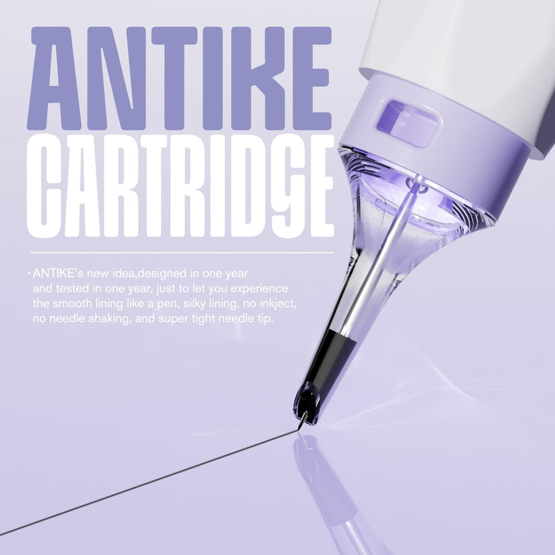 [Australia] - ANTIKE Clouds Pro Tattoo Cartridge Needles #12(9RL) 20Pcs 0.35mm with Soft Finger Ledge Standard X-Taper Disposable Tattoo Needles with Membrane Round Liner EN11P-FG-20-1209RL 1209RL 