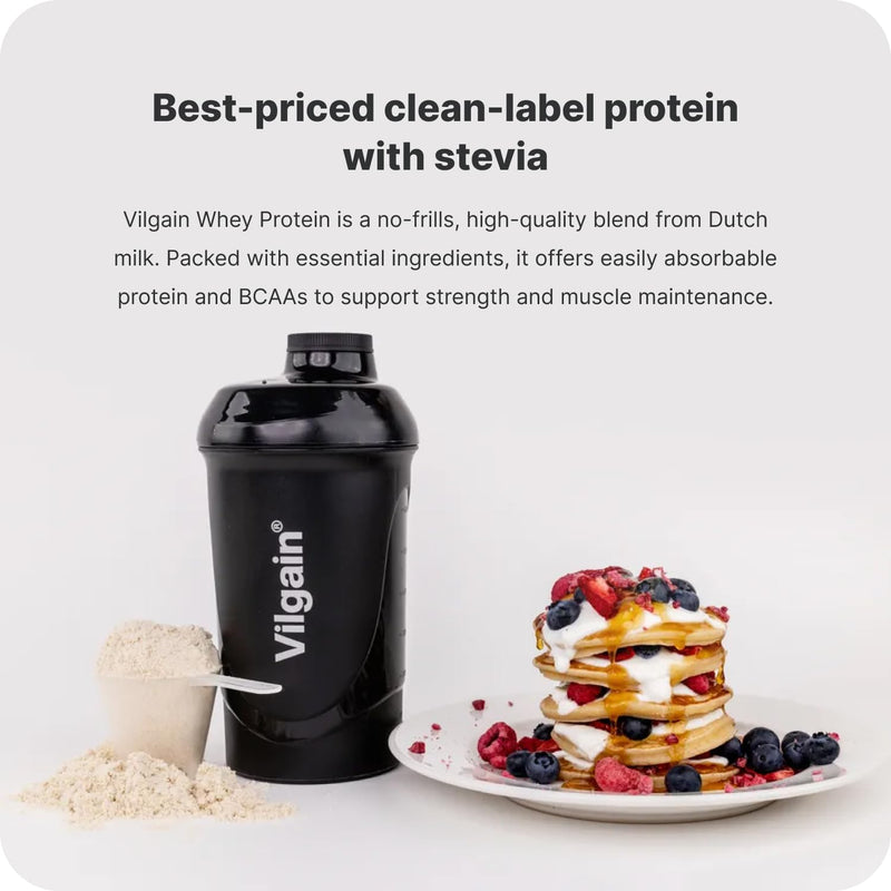 Vilgain Whey Protein Chocolate 10x30g | 23g Protein per Serving | Ultrafiltered CFM Whey Concentrate | High BCAA & Protein Content | Sweetened with Stevia