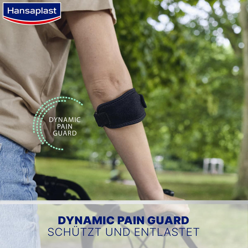 [Australia] - Hansaplast Protective tennis elbow bandage, supportive bandage protects and supports the arm, elbow bandage suitable for right and left elbow, one size - adjustable 