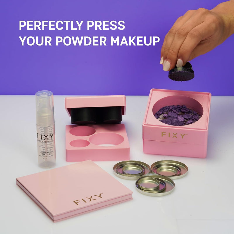 [Australia] - FIXY Makeup Repair Kit - Repressing tool for Eyeshadows, Blush & Highlighter or Depot | Organize Makeup Round Pans in Makeup Palette with Mirror | Makeup Artist Must Haves Makeup Repair Kit for Round Pans 