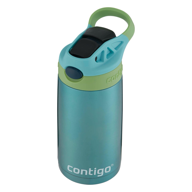 [Australia] - Contigo Kids Straw Stainless Steel Water Bottle with AUTOSPOUT Lid, 13oz, Ocean 13 Ounce 