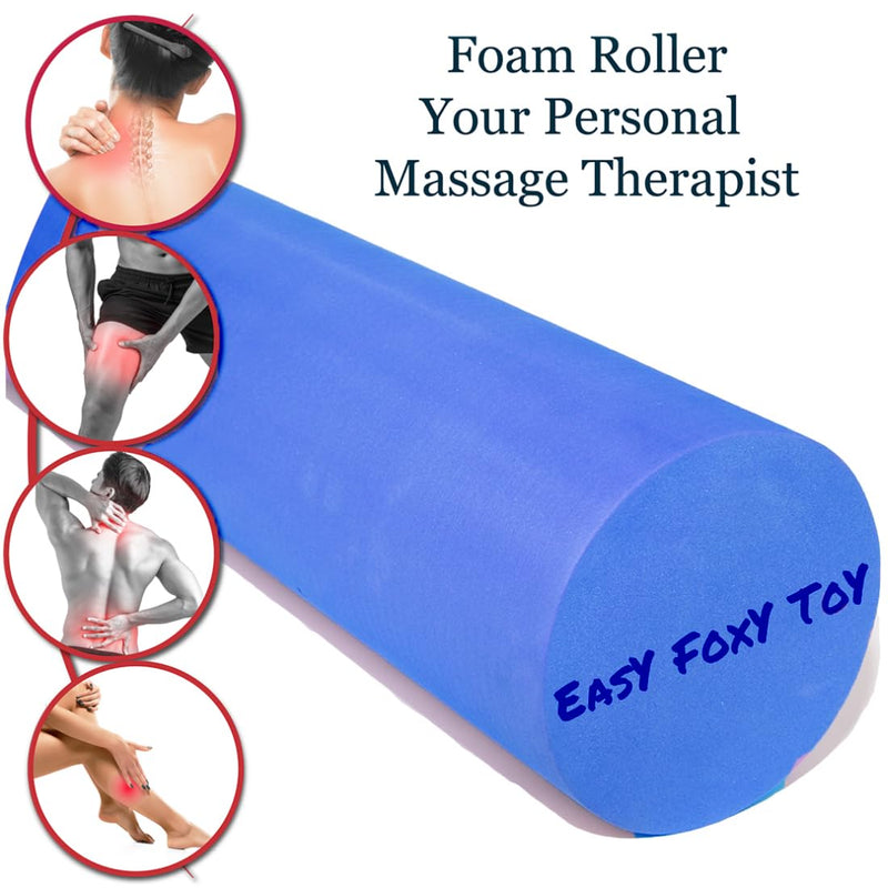 [Australia] - Foam Roller Back Leg Muscle Pain - Small Size Hard Density EVA Muscle Recovery Roll Ø3.75"x18" for Physical Therapy, Helps as Spine Cracker Stretcher 