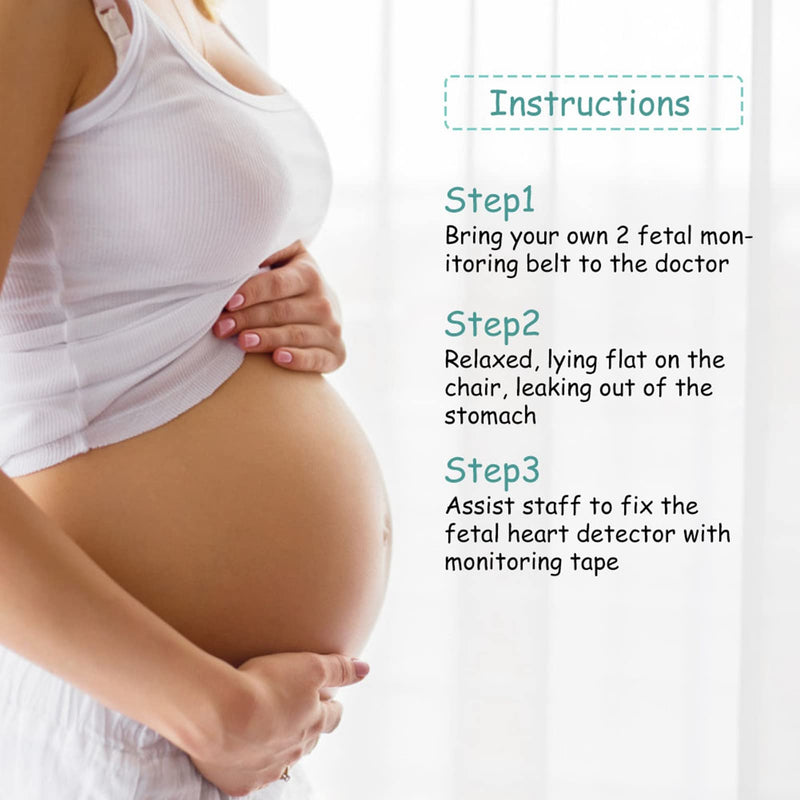 [Australia] - Pregnancy Support Band, 2 Piece Fetal Heart Monitoring Belt Fetal Band Fetal Heart Monitoring Bandage Belt with Snaps for Pregnant Women 