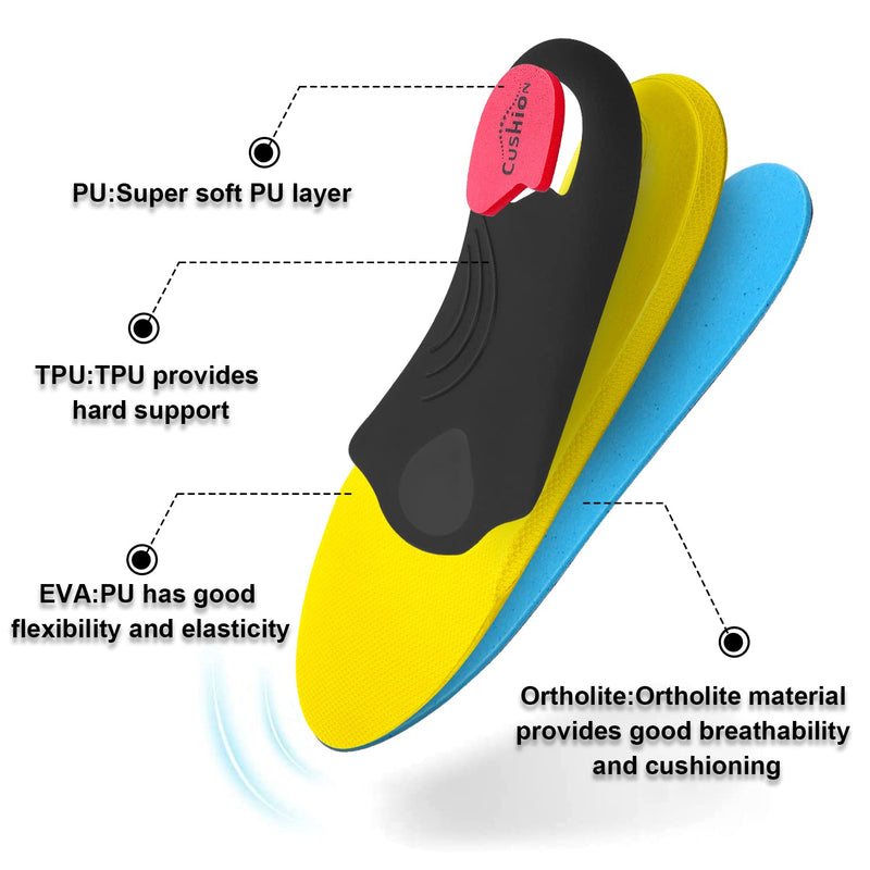 [Australia] - VALSOLE Orthopedic Insoles, Plantar Fasciitis High Arch Support Shoe Insoles, for Heel Spurs, Flat Feet, Foot Pain, Comfort Men & Women Insoles 41-42 EU 27cm Blue 