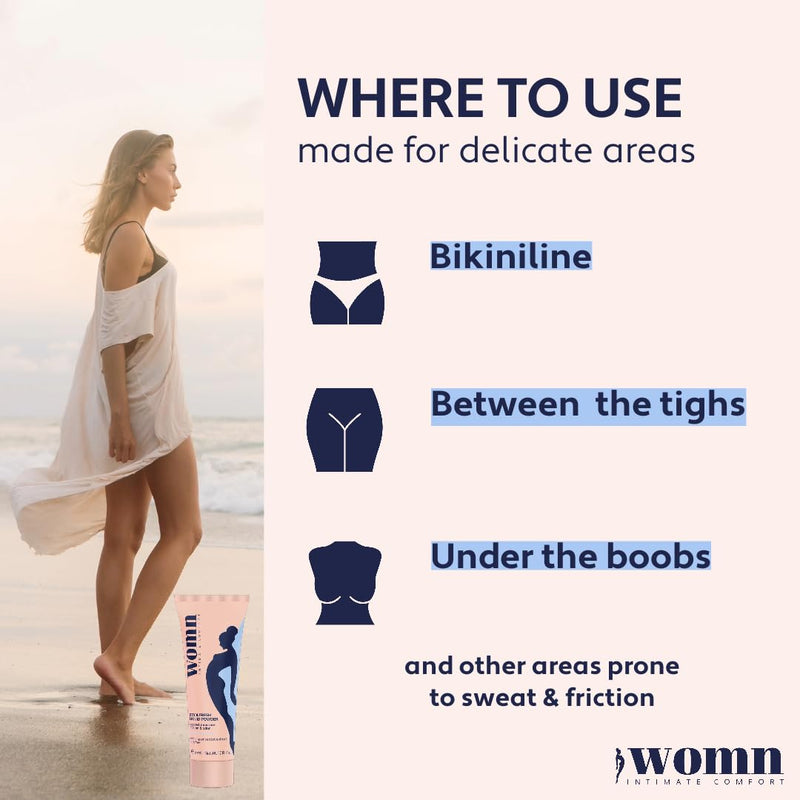 Liquid Body Powder for Women, Sweat, Chafing & Odor Relief 1.7 fl oz | Talc-free cream-to-powder formula. Absorbs moisture, helps reduce friction & odor. For groin, underboob & inner thighs.