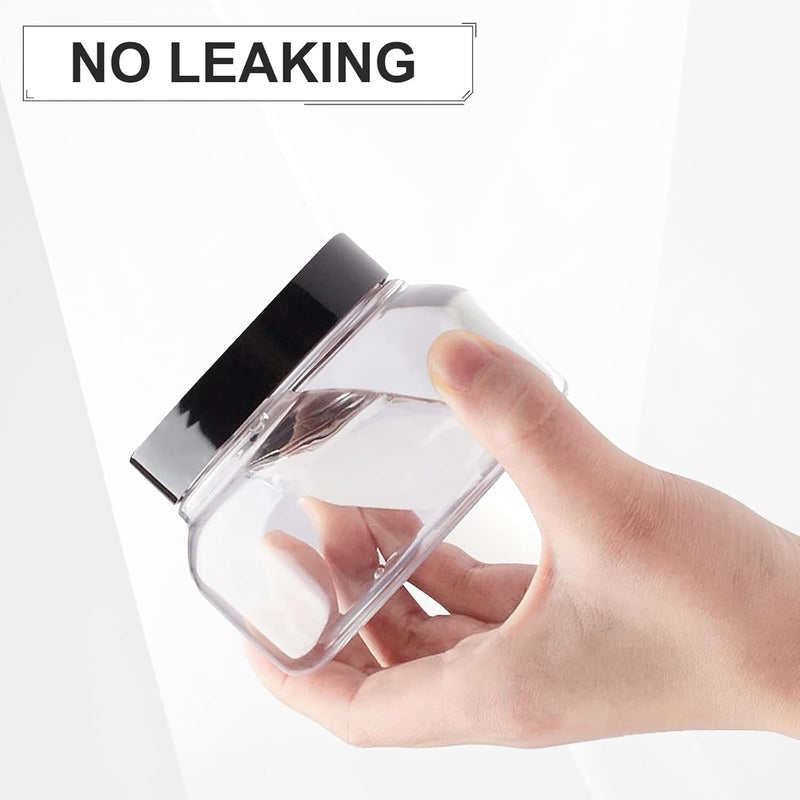 Clear Plastic Jar 30 Pcs 8 oz with Lid Body Sugar Scrub Container | Sugar Scrub Refillable Jars, Large Bulk, Low Profile Round, 8 oz Travel Storage for Body Butter, Creams, Makeup