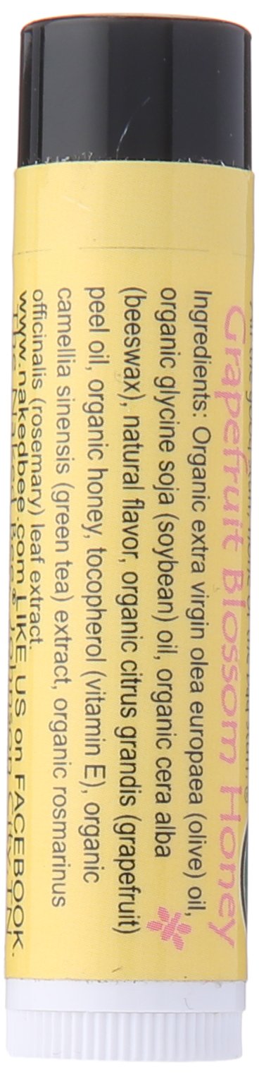 The Naked Bee Lip Balm Grapefruit Blossom Honey (.15oz) Moisturizing Lip Balm for Women with Vitamin E & Beeswax to Soothe, Hydrate & Nourish Chapped, Dry Lips - For Soft, Smooth & Healthy Lips 1 Pack (0.15 Ounce)