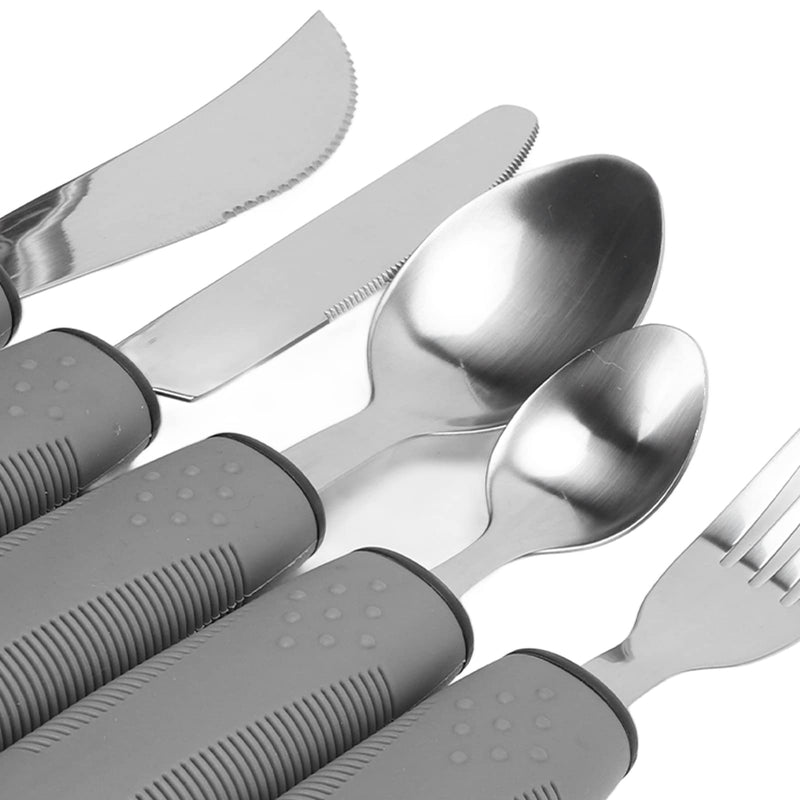 [Australia] - Adaptive Utensils for Hand Tremors, Arthritis and Parkinsons, Weighted Knives Fork and Spoons Stainless Steel Silverware Set, Elderly Weak Hand Grip & Handicapped Eating Utensils 