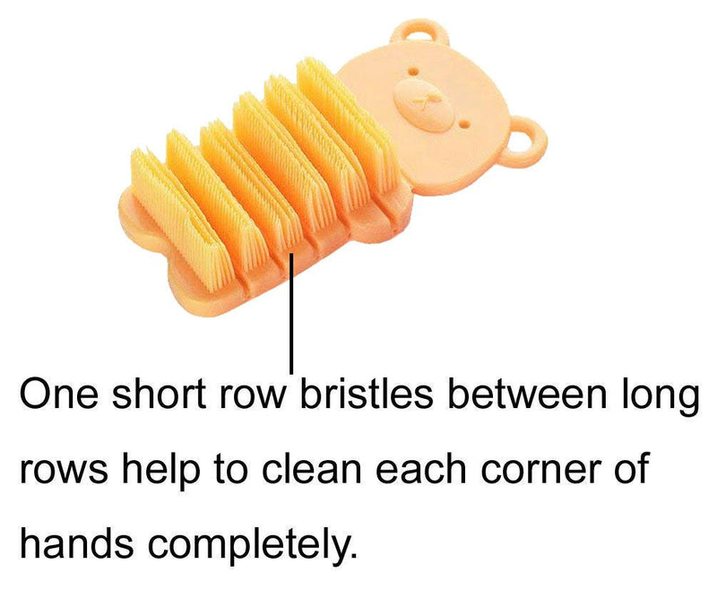 [Australia] - Nail Scrubber Brush Kids, Finger Nails Scrub Scrubbing Cleaning Washing Brushes with Soft Bristle for Baby and Children, Animal Style and 2 Colors Choice (Yellow) Yellow 