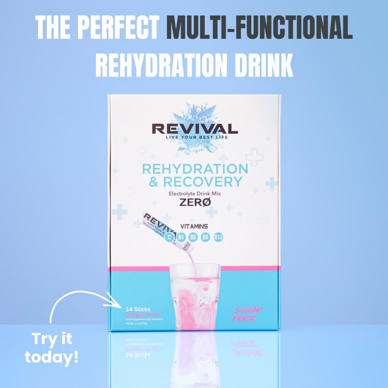 Revival Zero Rehydration Electrolytes Powder - Sugar Free Hydration Sachet Drink with Vitamins C, B1, B3, B5, B12-14 Pack Pineapple Twist 14 Servings (Pack of 1)