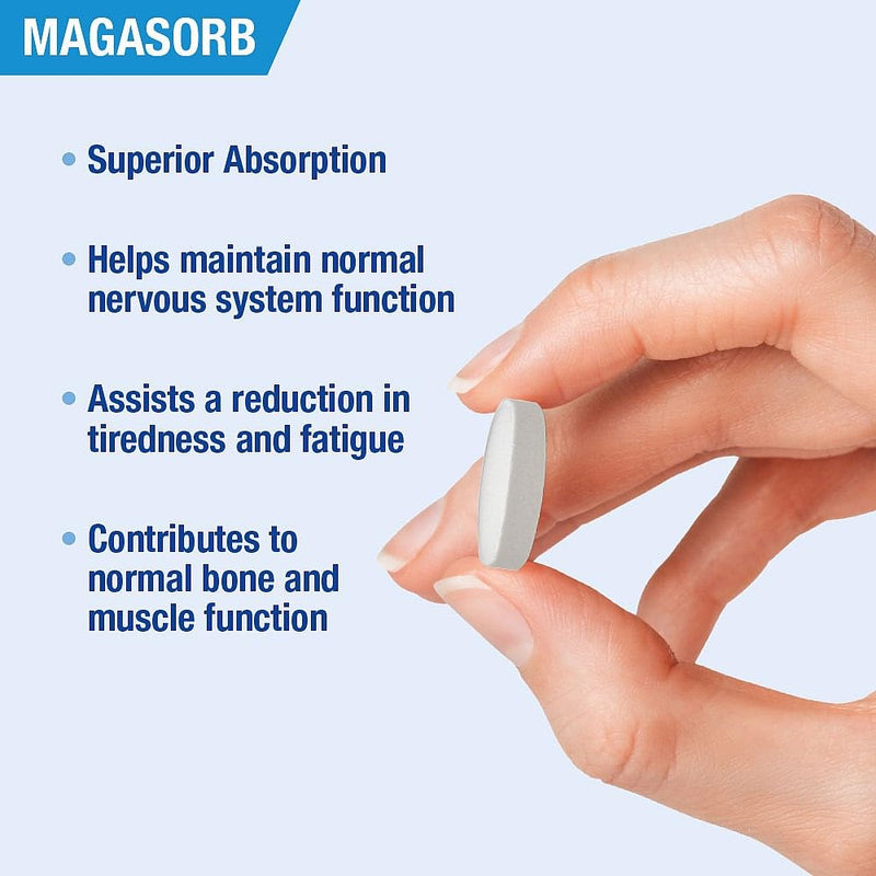 Lamberts MagAsorb Magnesium – High Absorption Citrate Form – Supports Muscles, Energy & Nervous System – 60 Vegan Tablets