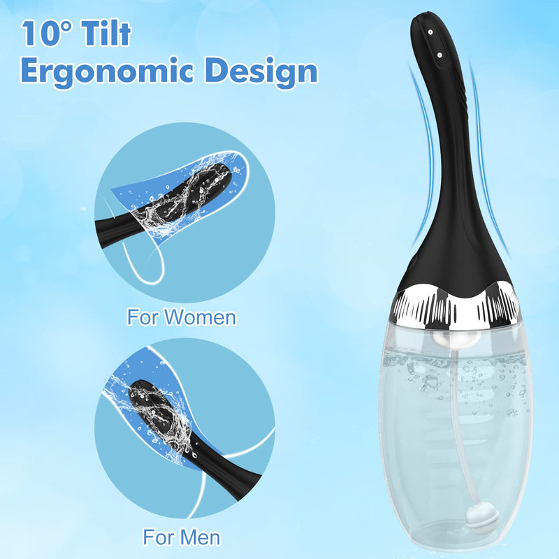 [Australia] - Automatic Electric Enema Bulb with 3 Speeds, Silicone Enema Anal Douche Cleaner for Men Women Colon Cleansing, Remote Control Reusable Enema Kit Cleaner Anti-Backflow Douche for Easy Cleaning 15oz 
