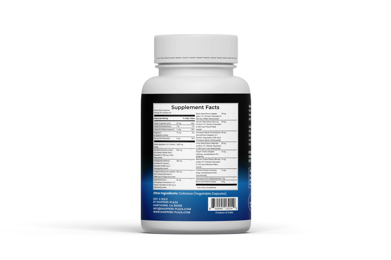ShiMoss Supplement w/Shilajit 1000mg, Sea Moss 7000mg, Ashwagandha 9000mg, Tongkat Ali 90000 mg, Vitamin C, B12, Boron, Turmeric, Ginger - Immunity Dietary Capsule for Men & Women - 90 Count