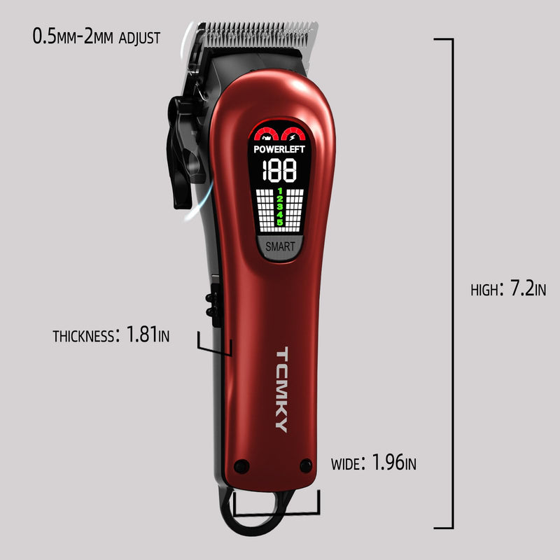 [Australia] - Hair Clippers for Men Professional Clippers for Men Cordless&Corded Barber Clippers for Hair Cutting & Grooming. Rechargeable Hair Trimmer Kit for Household (Red) Red 
