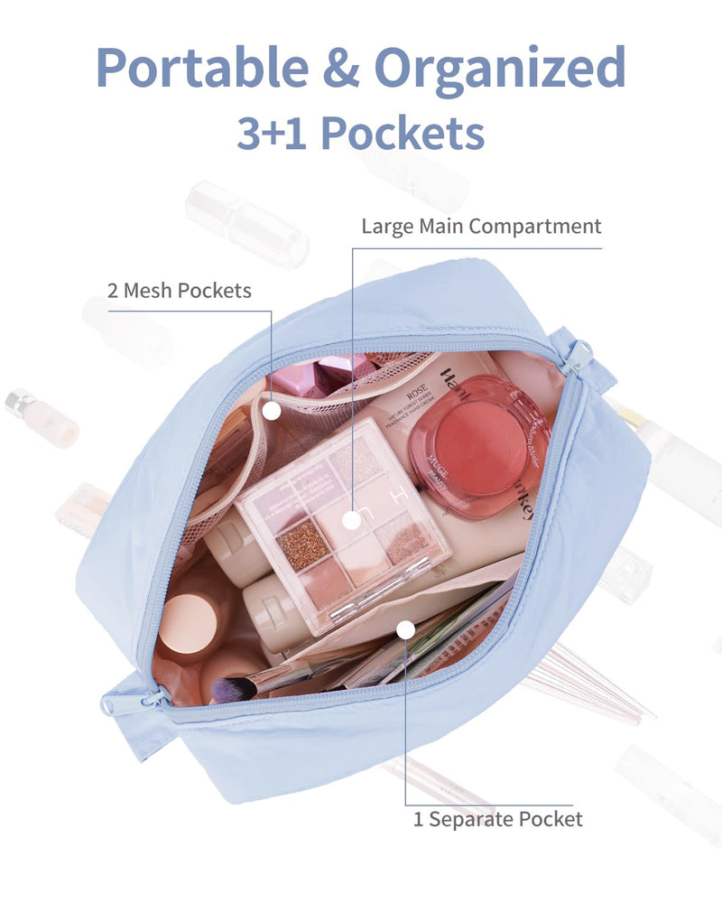 Narwey Puffer Travel Tote Bag with Puffy Makeup Bag